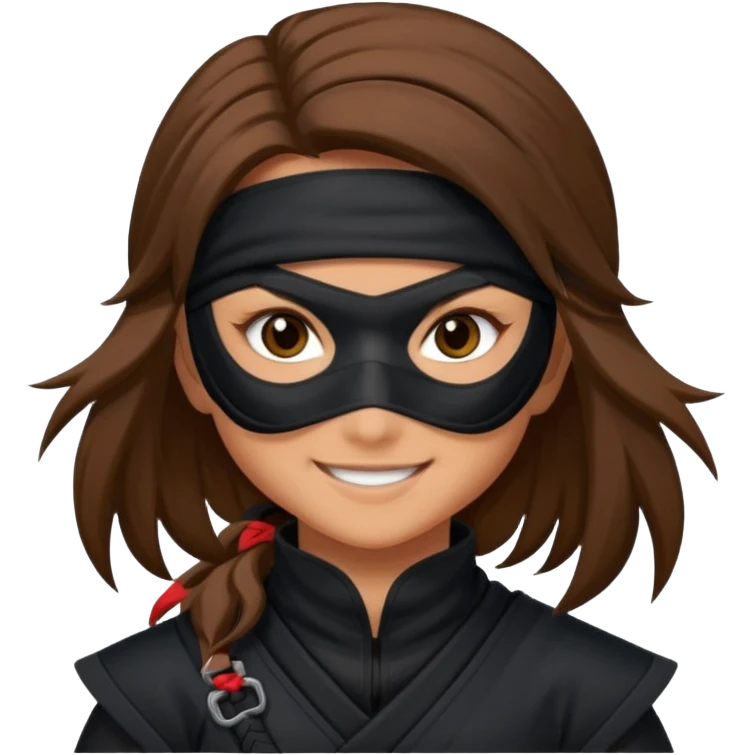 i need girl ninja smile with long brown hair emoji