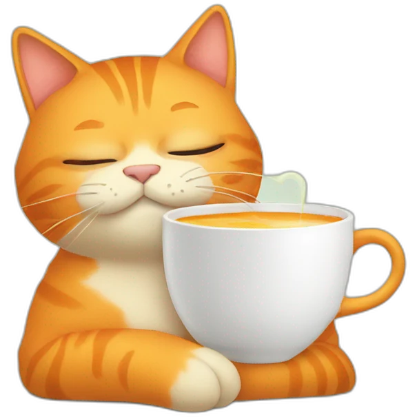 orange-cat-sip-tea emoji