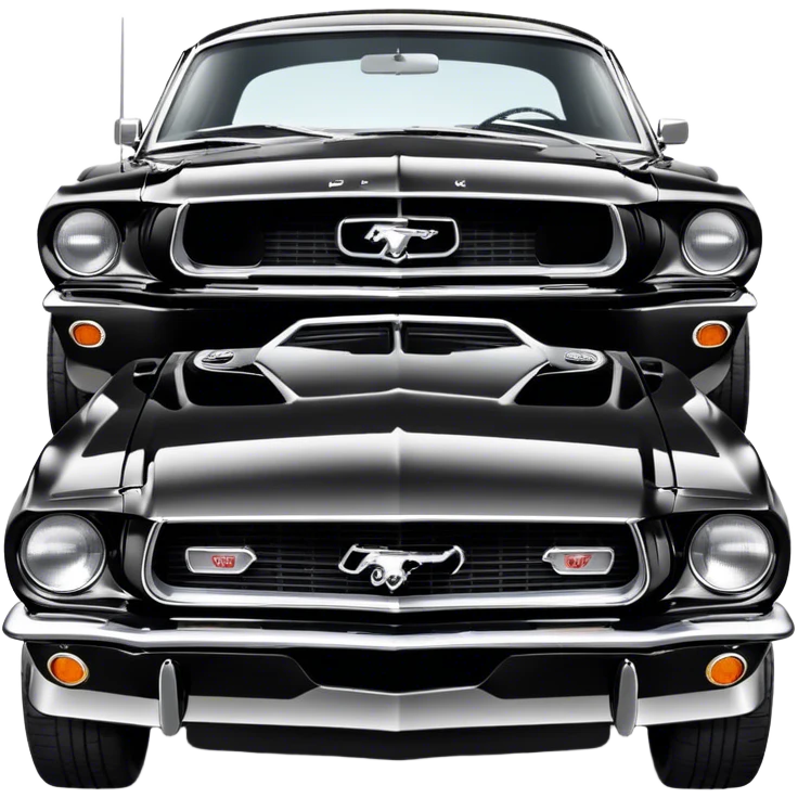 Black Old Ford Mustang emoji