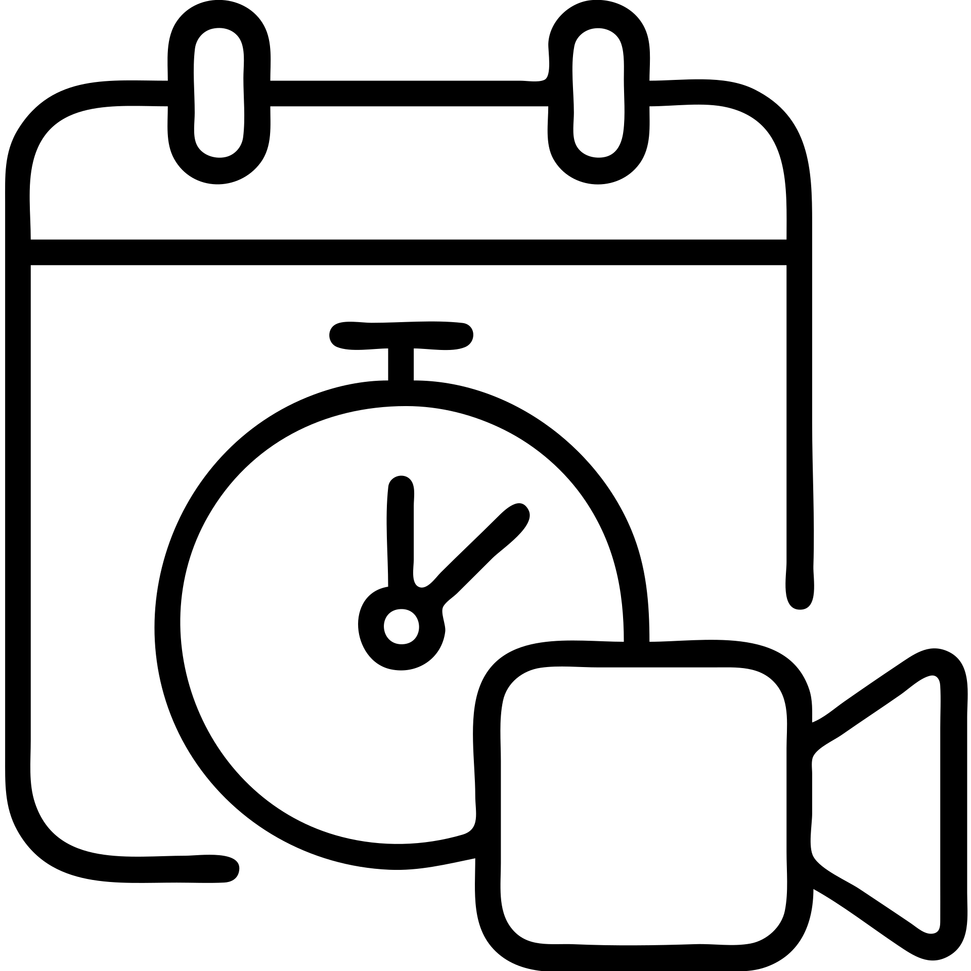 A simple icon merging calendar, timer, and video camera elements in a clean design emoji