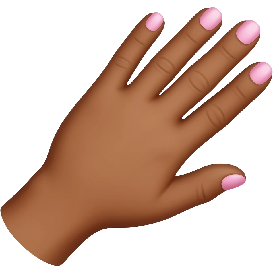 Brown hand with pink nails emoji