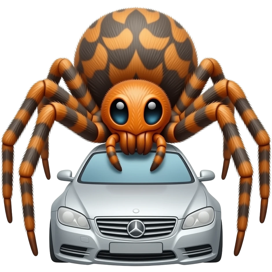 A spider eating a car emoji