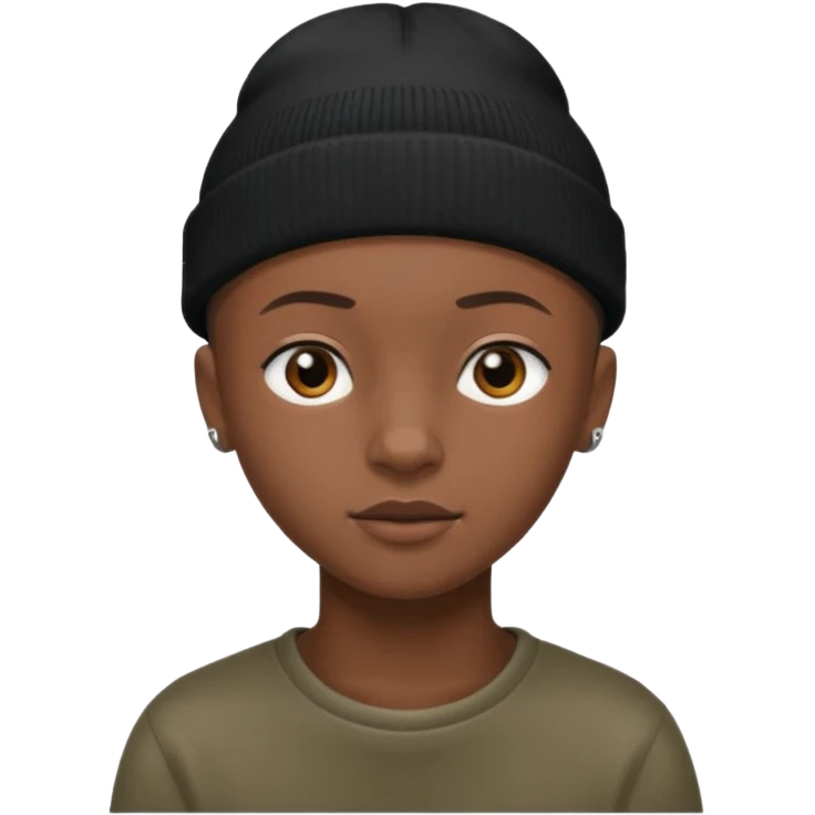 an african teen with buzzcut and wears a beanie emoji