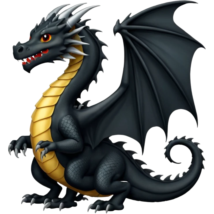 dragon negro, enojado emoji