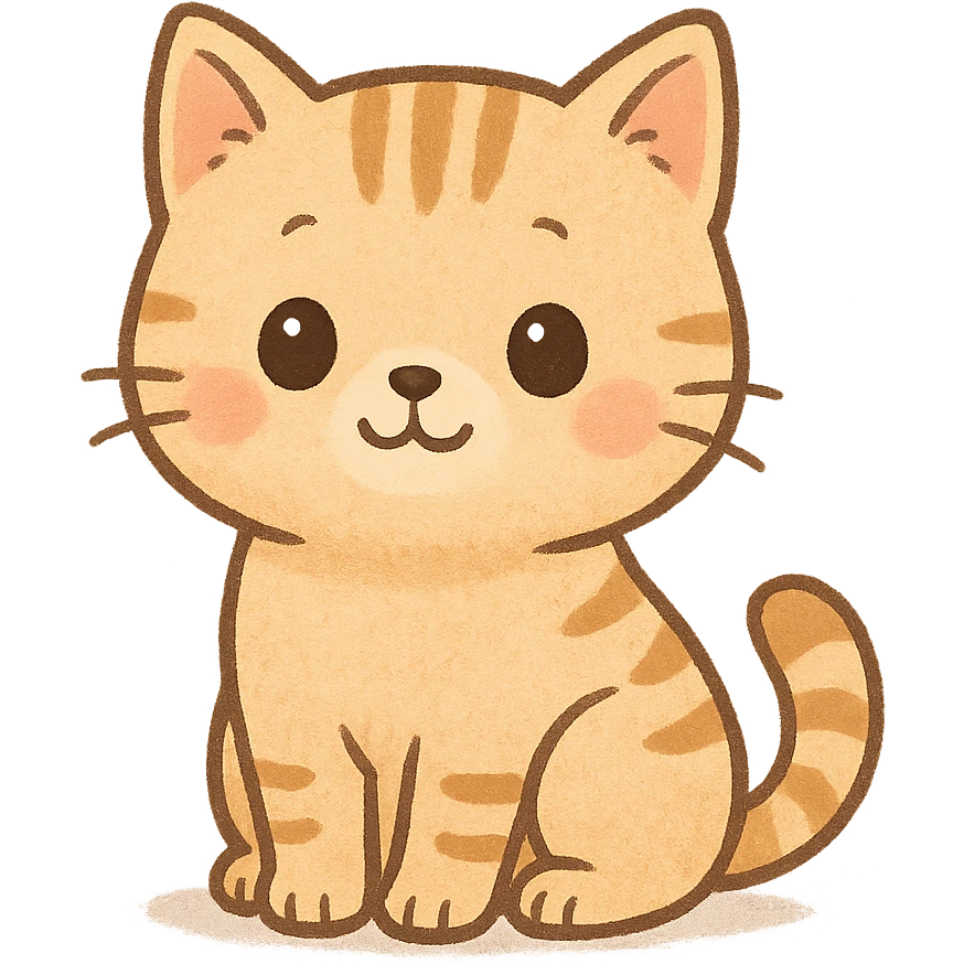 cute cat sitting, general style, adorable and charming emoji