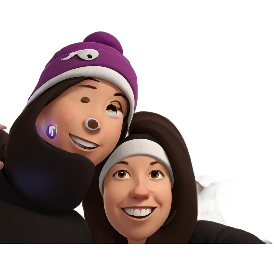 smiling girls in city hats emoji