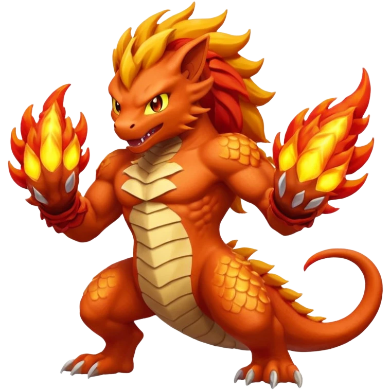 Elemental Fighting-type-Fire-type natural Pokémon-Fakémon-creature emoji