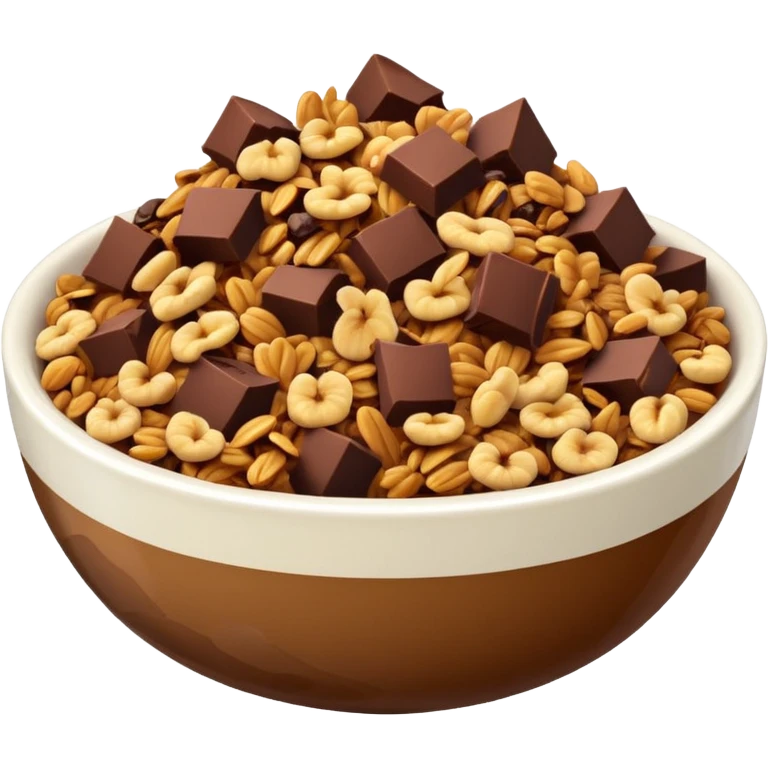 granola bowl with chocolate emoji