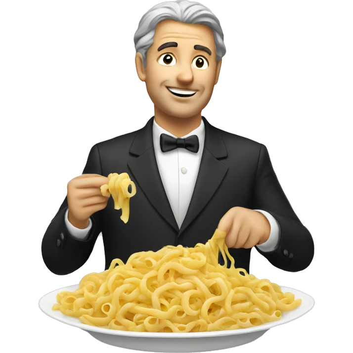 rich man eating pasta emoji