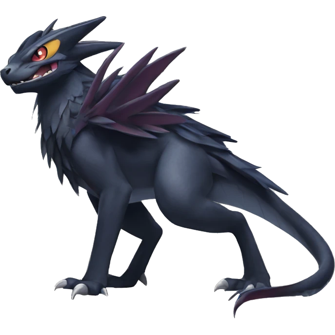 cool edgy colorful Dark-type nargacuga Pokémon full body emoji