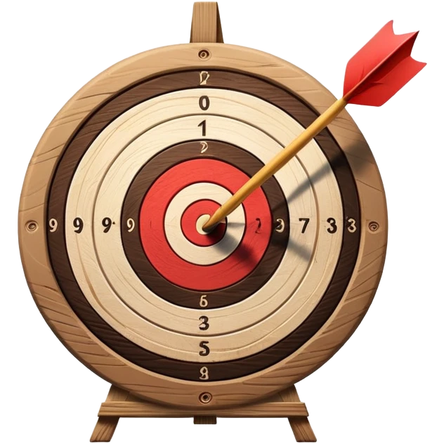 target with arrow hitting bullseye, achievement goal emoji