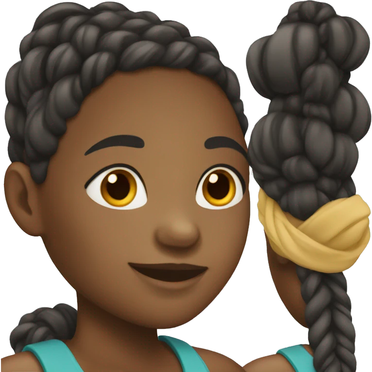 Black girl with braids  emoji