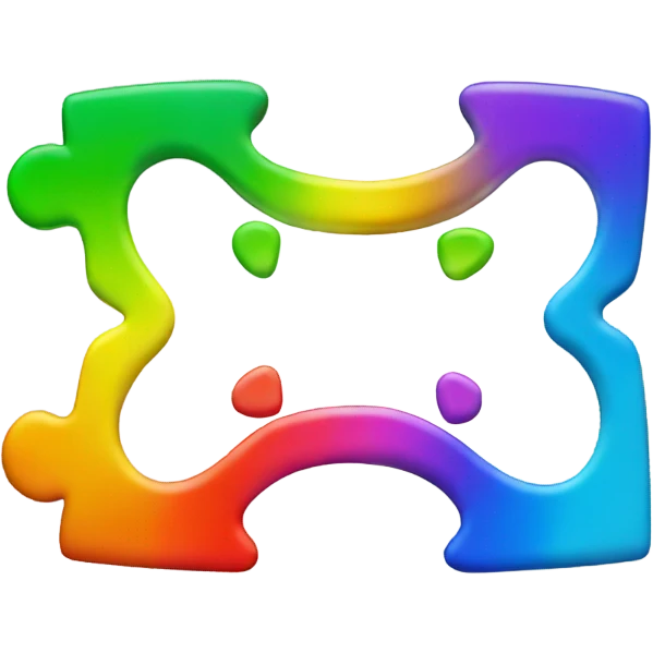 Rainbow-colored puzzle piece emoji