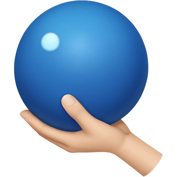 Hand with blue ball emoji