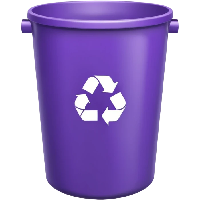 round purple recycle bin empty emoji