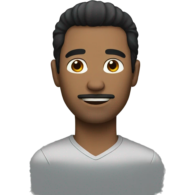 man with black hair emoji