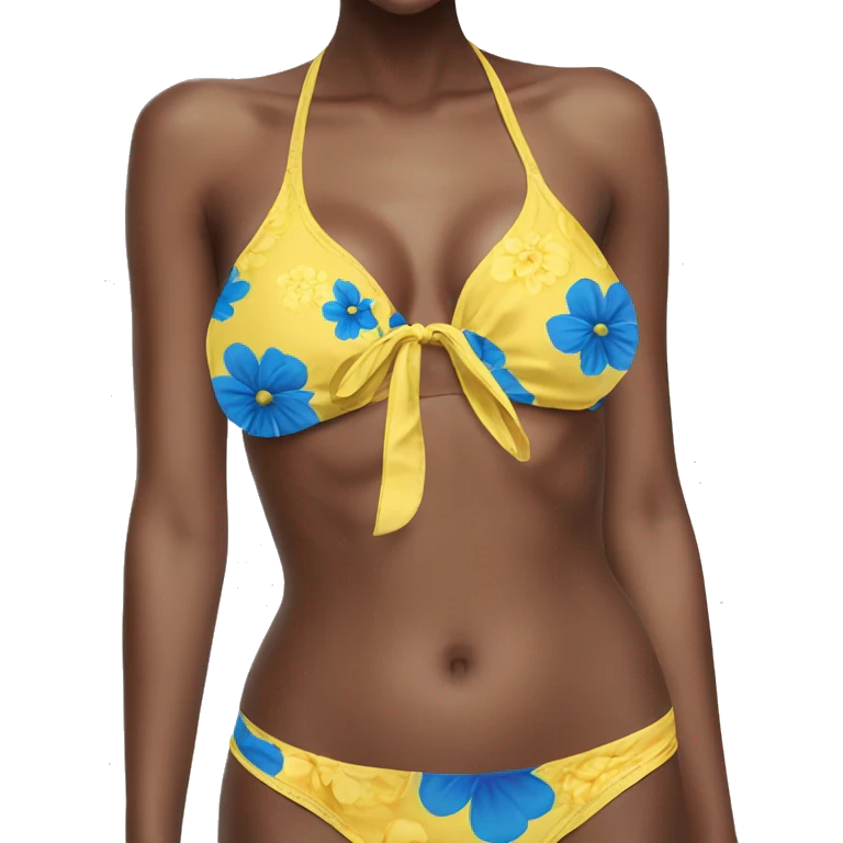 blue and yellow flower bikini  emoji