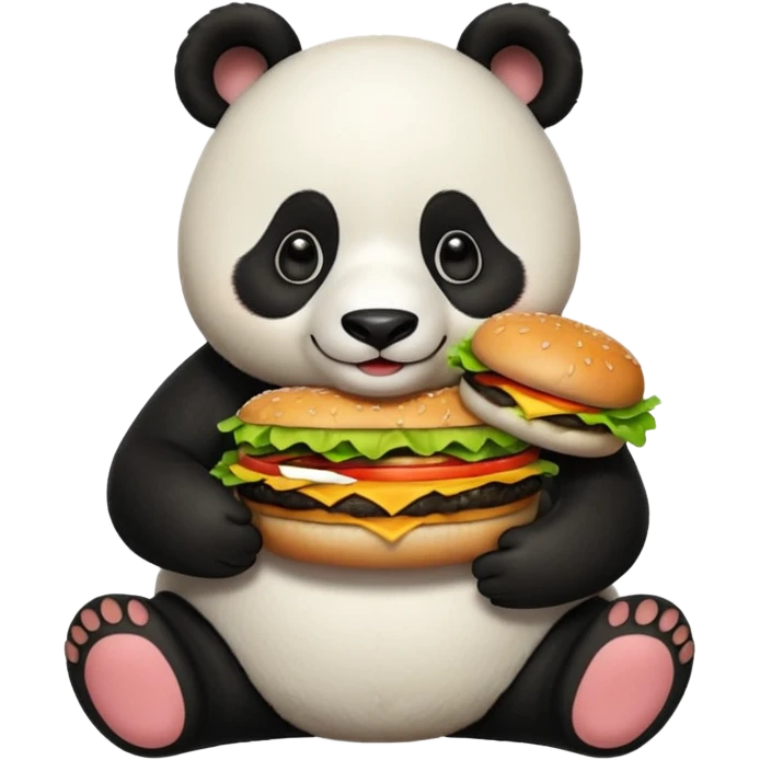 panda holding single burger emoji