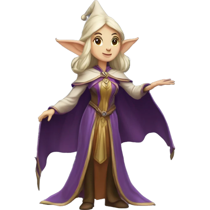 D&D Caucasian female noble wizard elf casting a spell  emoji