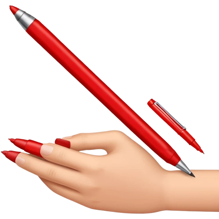 this emoji ✍🏻 with a red pen emoji