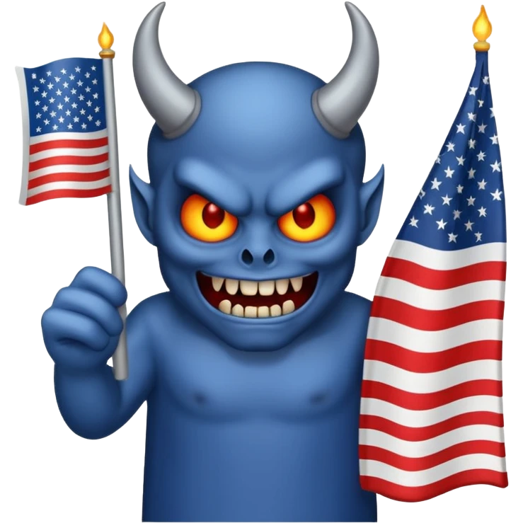 A demon holding 9/11 emoji