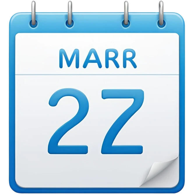 big calendar with the leters 27 MAR emoji