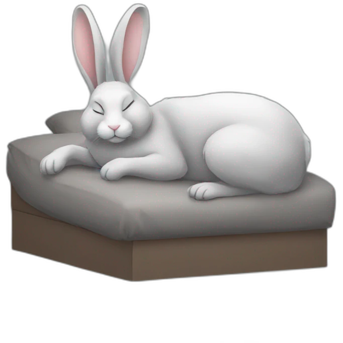 Sleeping-gray-rabbit-fullbody emoji