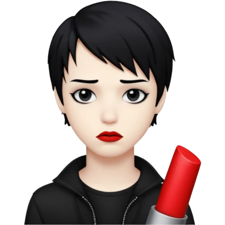 Emo boy with red lipstick  emoji