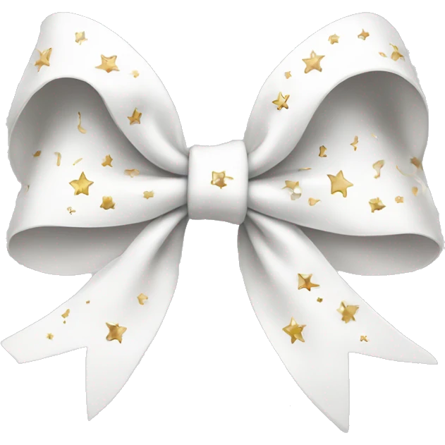 White bow with stars emoji