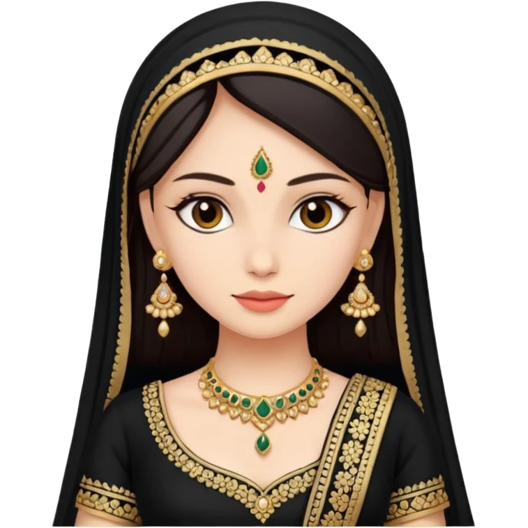 My picture wearing a black lehenga emoji
