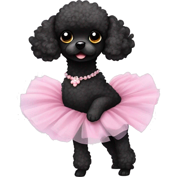 Black toy poodle in ballet tutu emoji