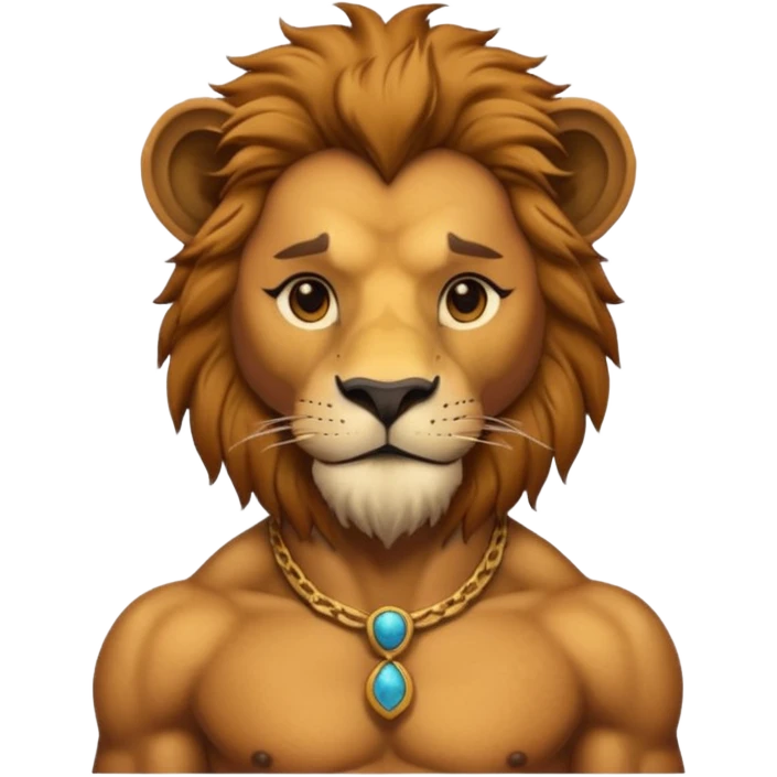 lion with a human neck (photo must be cropped to the middle of the neck) emoji