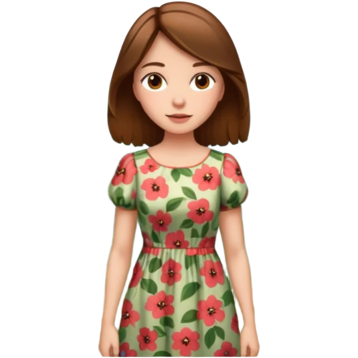 brown haired woman in the woods emoji