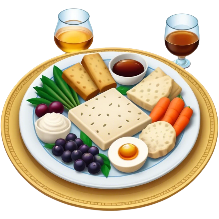 Create a passover plate with the traditional  emoji