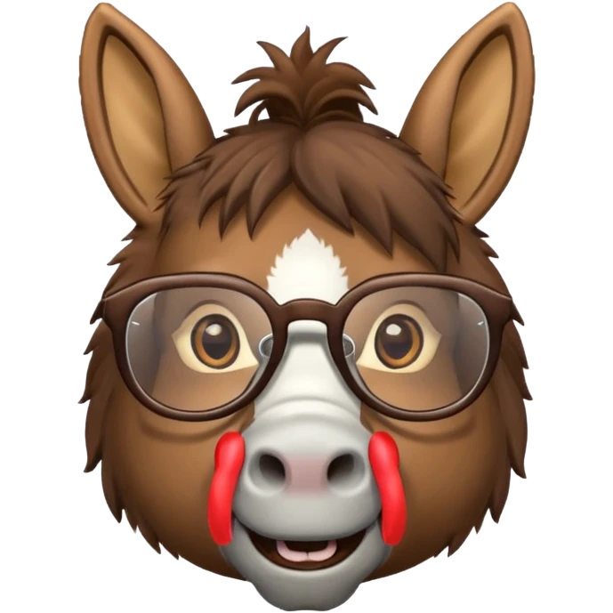 Donkey with glasses emoji