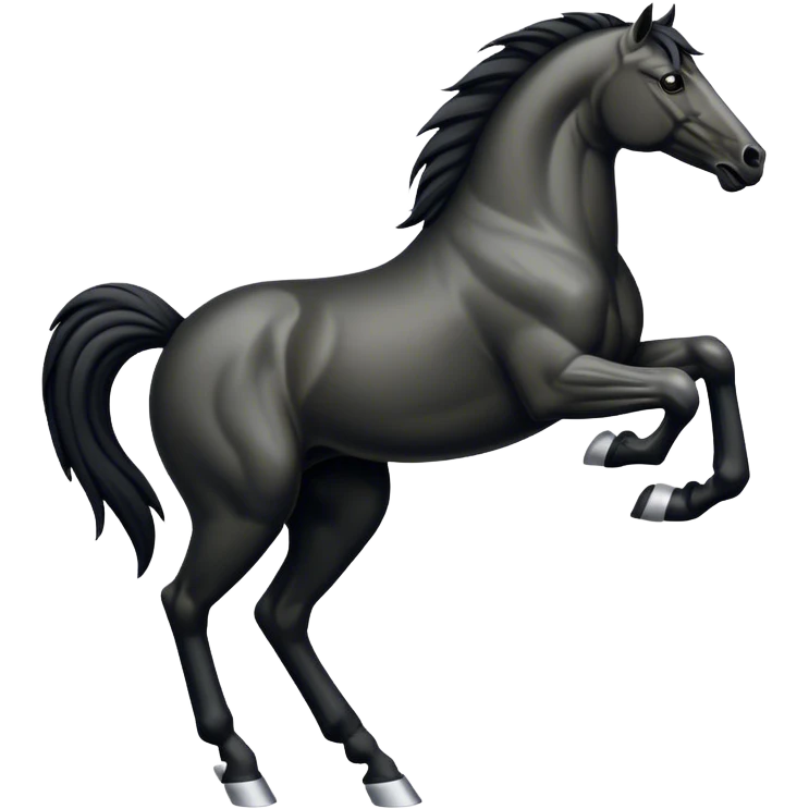 Black prancing horse facing left emoji