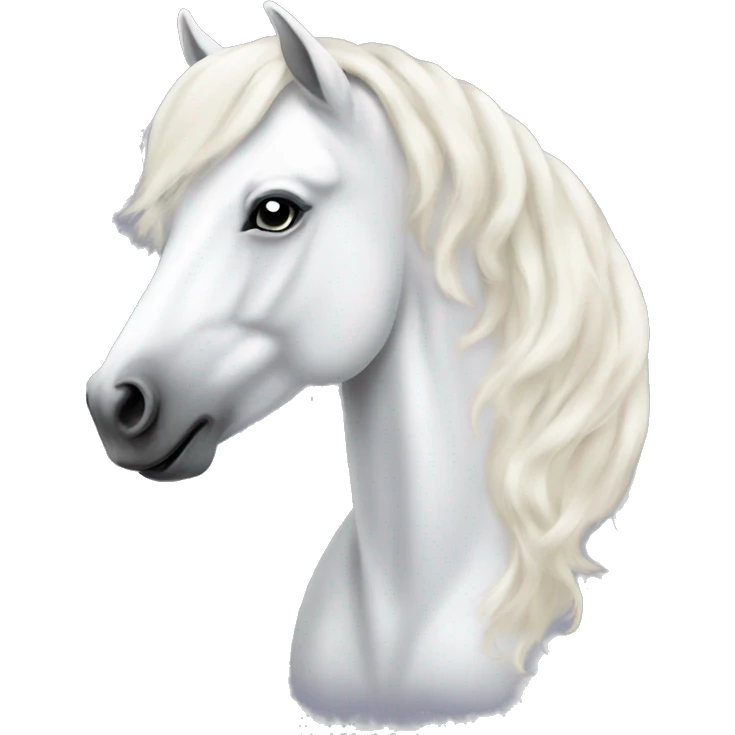 Beautiful white horse with beautiful blowout hair  emoji