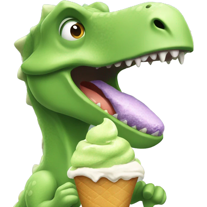 dinosaur eating ice cream  emoji