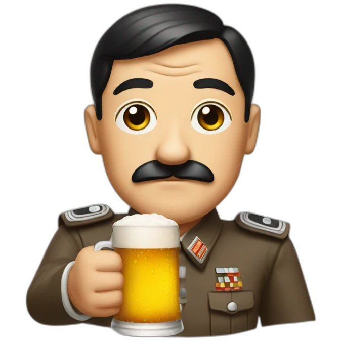 Hitler holding a beer emoji