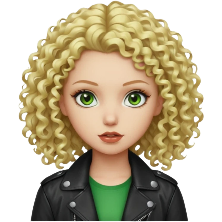 Bad Girl blonde curly Hair 
Green eyes emoji