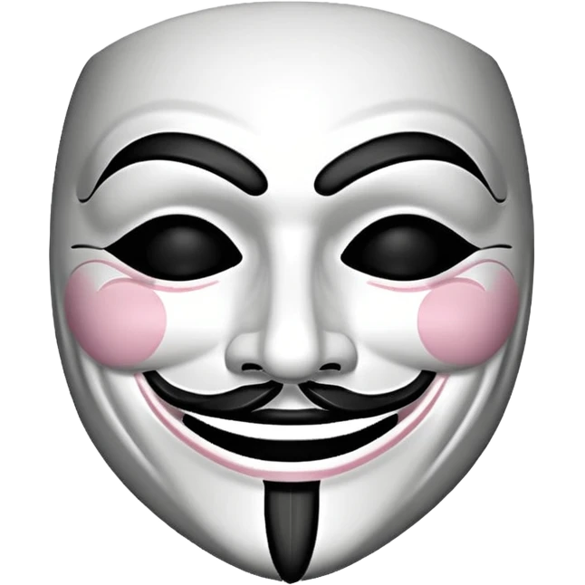 Black and white Guy fawkes mask emoji emoji