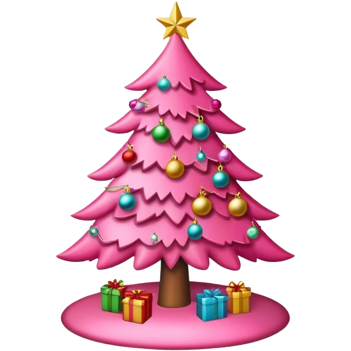 Pink Christmas tree emoji