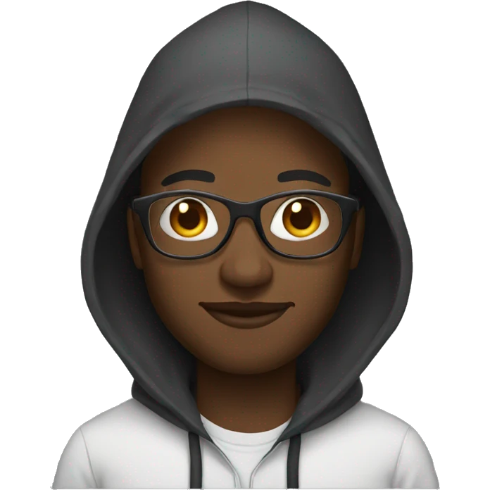 A black man with a hood and glasses on emoji
