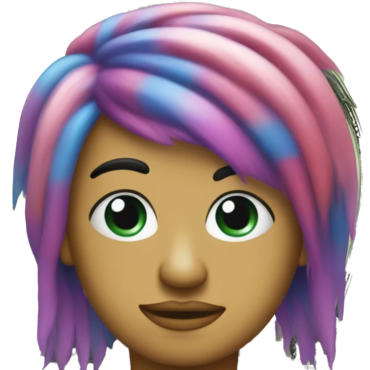 American 50 dollar bill with colorful hair emoji