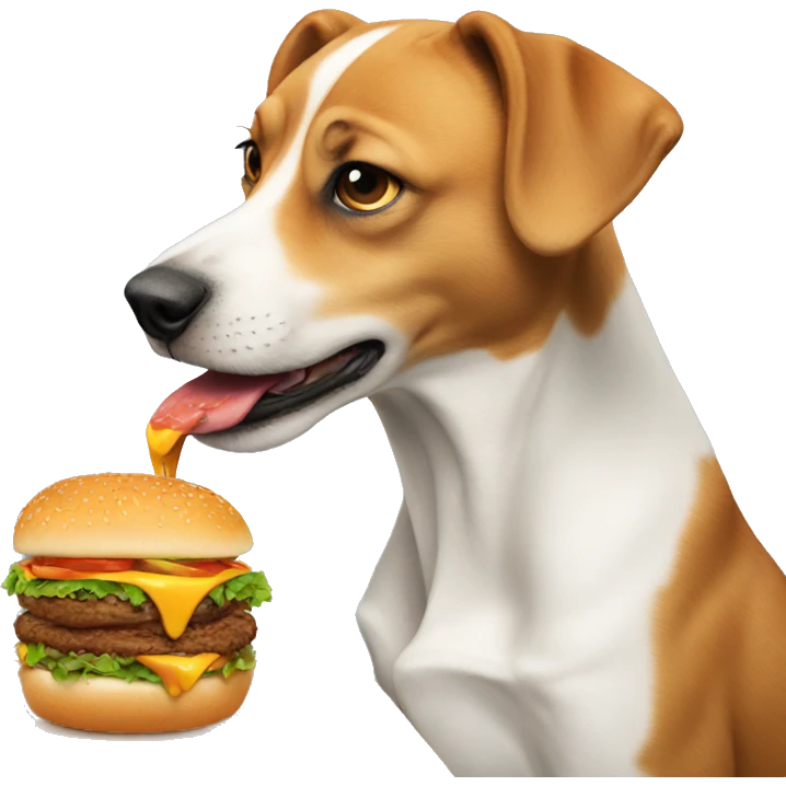 dog eating a burger  emoji