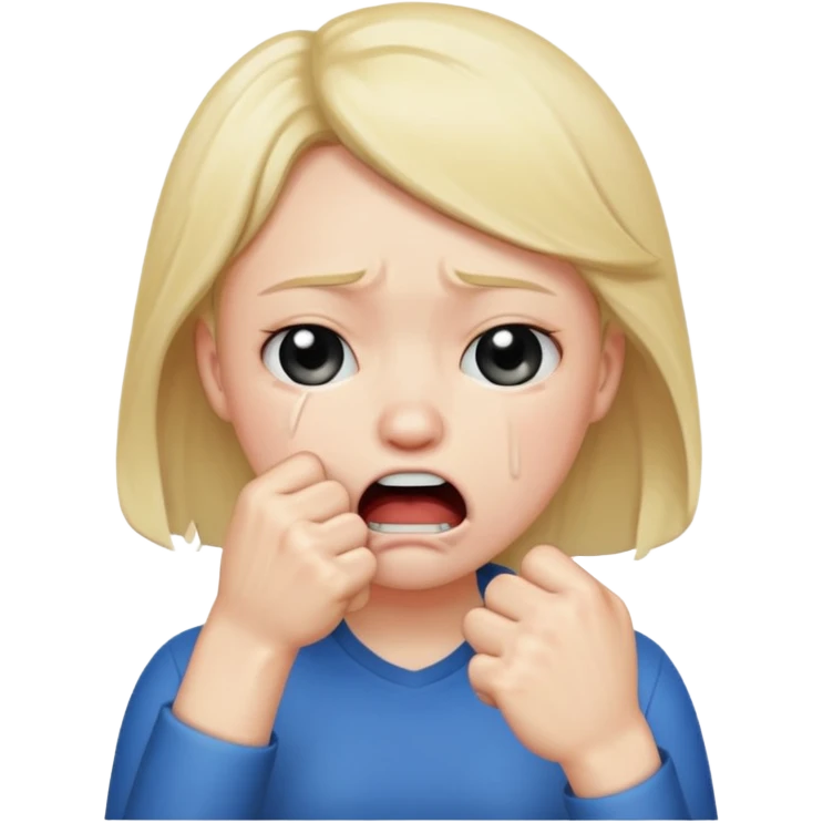 Crying emoji with fist over moth emoji