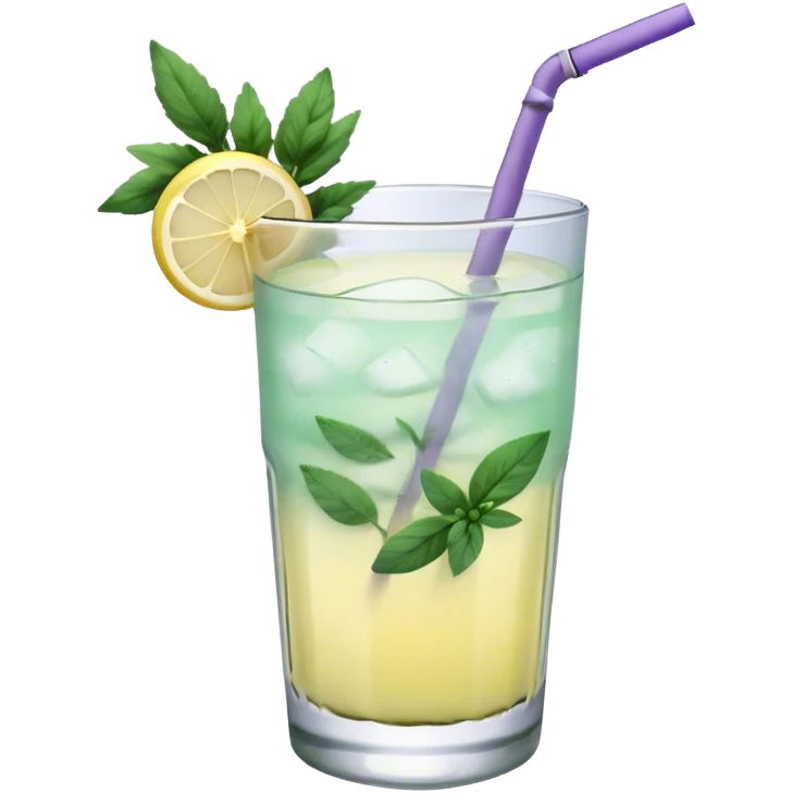 Lavender mint lemonade on ice with a sprig of lavender  emoji