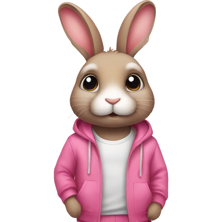 Cute rabbit with pink clothes emoji