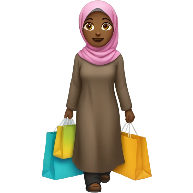 Brown skin hijabi shopping  emoji