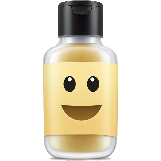 facial scrub bottle with label emoji